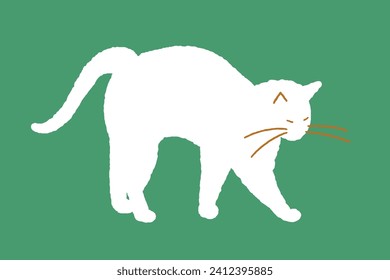 Ilustración de gatos cautelosos. vector plano 