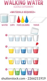 Walking Water Science Experiment illustration