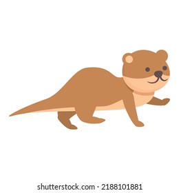 Walking weasel icon cartoon vector. Stoat animal. Cute mink