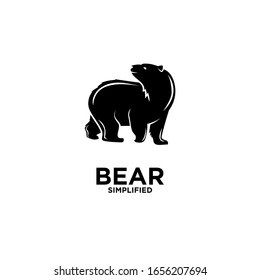 Walking white polar bear logo icon design