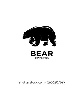 Walking white polar bear logo icon design