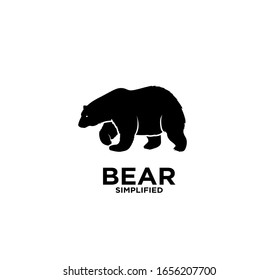 Walking white polar bear logo icon design