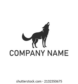 Walking Wolf Fox Dog Coyote Jackal Rustic Vintage Silhouette Hipster Logo Design