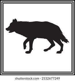 A walking wolf silhouette illustration	
