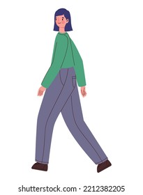 walking woman design over white