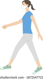 walking woman illust of vector