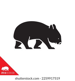 Walking Wombat vector glyph icon