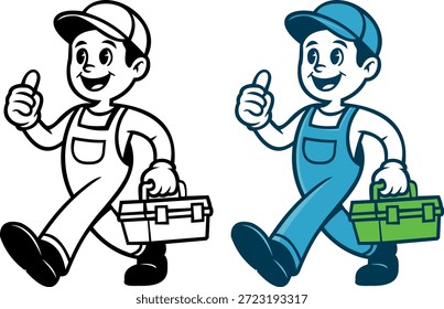 Walking work cartoon Vector Art, Icons, and Graphics for designers