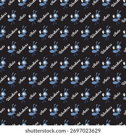 Andando Classe Trabalhadora Ant Pá Grupo Padrão. Perfeito para design infantil, ilustrações de insetos, impressões de tecidos, papel de embrulho e projetos educacionais.