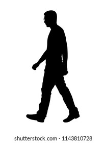 Walking Young Man Silhouette Vector Stock Vector (Royalty Free ...