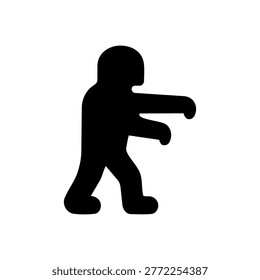 Walking Zombie Icon Containing zombie, undead, horror character, and apocalypse icon. Solid icon.