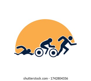 Walking,cycling,swimming Icon In Trendy Flat Style. Man Symbol For Your Web Site Design, Logo, App, UI Vector EPS 10.