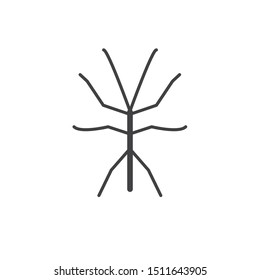 Walkingstick insect icon. flat simple pictogram. vector illustration