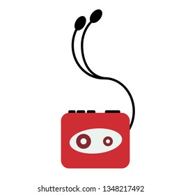 Walkman flat illustration on white
