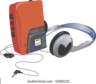 a walkman with headphone	Audio