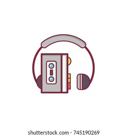 Walkman Icon Flat Illustration