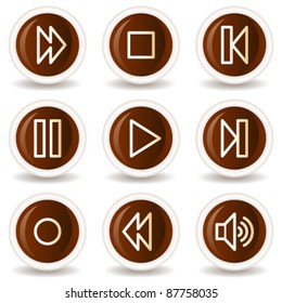 Walkman web icons, chocolate buttons