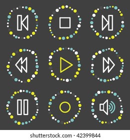 Walkman web icons, color dots series