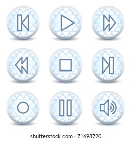 Iconos web de Walkman, botones de círculo brillante
