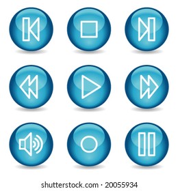 Walkman web icons, green glossy sphere series