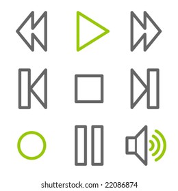 Walkman-Websymbole, Reihen zu grünen und grauen Konturen