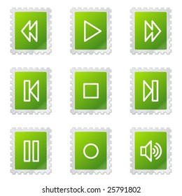 Walkman web icons, green stamp series