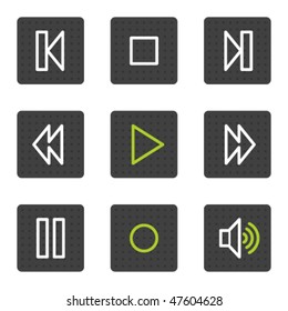 Walkman web icons, grey square buttons series