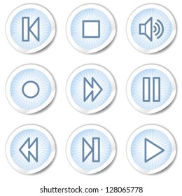Walkman web icons, light blue stickers