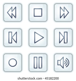 Walkman web icons, white square buttons series