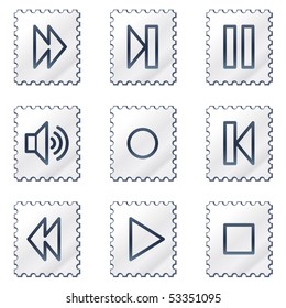 Walkman web icons, white stamp series