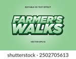 "farmer’s walks" editable 3d text effect