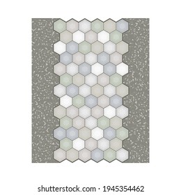 Walkway or Pavement of Flagstone as Outdoor Floor Covering and Landscape Design Vector Illustration
