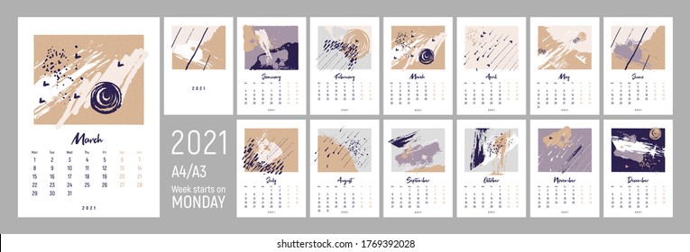 2020 Design Set 12 Months 2020 Stock Vector (Royalty Free) 1493414213 ...