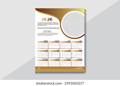 Wall 2026 Calendar Template Design