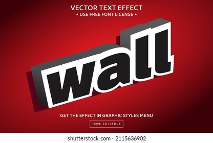 Wall 3D editable text effect template