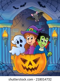 Wall alcove with Halloween theme 7 - eps10 vector illustration.