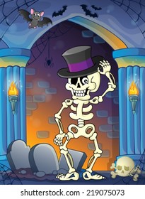 Wall alcove with Halloween theme 9 - eps10 vector illustration.