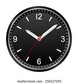 Wall analog clock shows 10:08:36