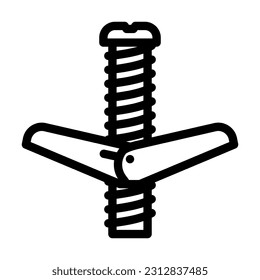 wall anchor hardware furniture fitting line icon vector. wall anchor hardware furniture fitting sign. isolated contour symbol black illustration