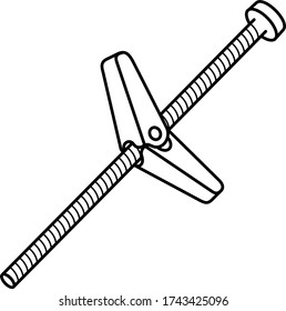 Wall anchor. Vector outline icon.