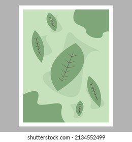 Wall art. Abstract leaf image for wall decoration. Suitable for natural rooms. Vector illustration