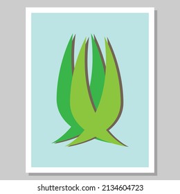 Wall art. Abstract plant image for wall decoration. Suitable for living room decoration. Vector illustration