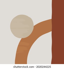 Ilustración vectorial abstracta de arte mural. Dibujo de línea floral y follaje.  Resumen Diseño de arte vegetal para la impresión, cubierta, papel pintado, arte de pared mínimo y natural. Forma abstracta.