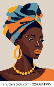 wall art black african American woman with curly hair wall art matisse style vector illustration