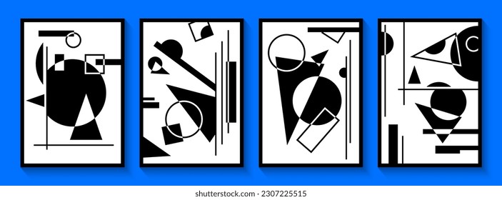 wall art. black and white abstract geometrical design