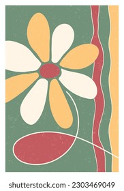 Canvas de arte mural. Diseño de afiches. Flor de estilo contemporáneo. Listo para imprimir y para la decoración interior del hogar