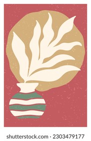 Wall Art. Canvas. Poster design. Contemporary style leaves and plants. Ready for printing and for home interior decoration