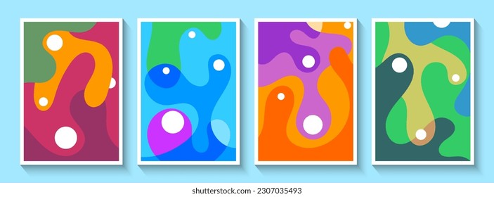 colecciones de arte mural de diseño de fondo de fluido abstracto