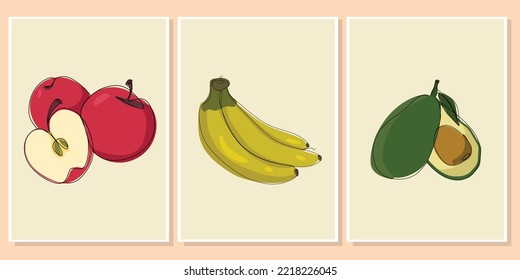 wall art decoration fruits for interior