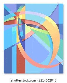Wall art decoration with papercut style and abstract art shape. Abstract Art. Vector illustration.